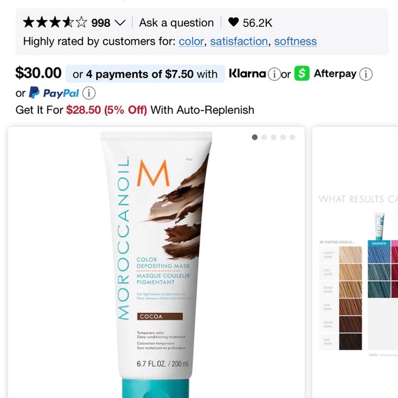 Moroccanoil Cocoa Color Depositing Mask - Picture 2 of 2